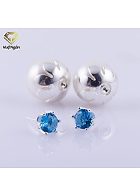 Bông tai bạc Ý 925 Huệ Ngân - Hoa đá RYE140799