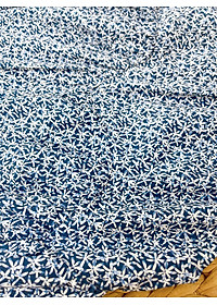 Váy đầm yếm hai dây họa tiết lá xanh dương Sora Chan - M016