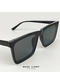 Kính Râm, Kính Mát Nam Nữ, Mắt Phẳng Vuông Trơn, Đen, Nâu Phong Cách Hàn Quốc - BLUE LIGHT