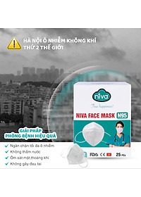 Khẩu Trang Niva N95 Hộp 25 Chiếc Ngăn Giọt Bắn, Lọc Vi Khuẩn, Không Gây Kích Ứng Da, Hàng Chính Hãng Cao Cấp