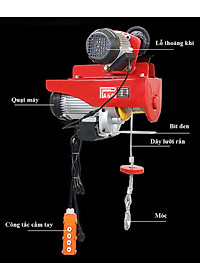 Bộ Tời Điện Kèm Rùa ABG PA600 (300/600Kg) 30 Mét - Giúp Máy Tời Treo Nâng Hạ Vật Nặng Dễ Dàng Trong Nhà Xưởng Công Nghiệp Và Đời Sống, Nâng Kéo Linh Hoạt, Hiệu Quả Cao - Hàng Chính Hãng