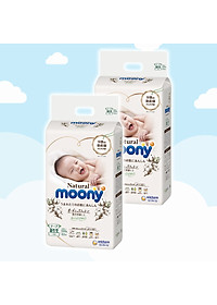 Combo 2 Bỉm - Tã dán Moony Natural size Newborn 63 miếng (Cho bé ~ 5kg)
