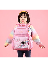 Balo học sinh tiểu học cho bé gái đi học vải oxford cao cấp chống nước màu pastel dễ thương 9024