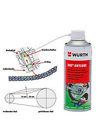 Mỡ bò xịt khô Wurth HHS Drylube 400ml 08931066 Adhesive Lubricant HHS Drylube