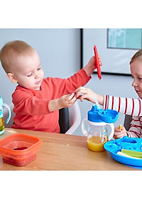 Bát ăn dặm silicon vuông có thể xếp gọn cho bé Marcus & Marcus