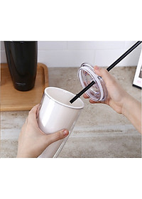 Ly nhựa 2 lớp Lock&Lock HAP507 750ml - Hàng chính hãng, có ống hút, có nắp đậy - Tặng kèm cọ rửa