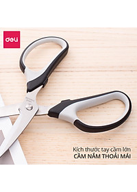 Kéo Văn Phòng 190Mm Deli, Đen/Xanh - E6001