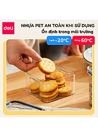 Hộp Nhựa Đựng Thực Phẩm Khô DELI- Hộp Nhựa Đựng Ngũ Cốc Đồ Khô Nắp Kín Chống Ẩm Mốc Nắp Kín Sắp Xếp Nhà Bếp Bảo Quản Thực Phẩm Phân Chia Thực Phẩm Chống Mùi Tủ Lạnh Chống Tràn Chống Rò Rỉ