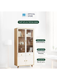 Tủ Gỗ Kết Hợp Cửa Kính Thương Hiệu SIB Decor Đa Năng, Hiện Đại KG45