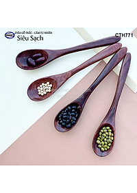 Muỗng Thìa cho bé gỗ Trắc/Cẩm (15cm) decor, xúc gia vị, ăn uống siêu sạch - CTH771 - HAHANCO