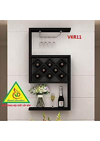 Kệ  treo tường bằng gỗ, KHÔNG KÈM giá treo ly VKR11 - Nội thất lắp ráp