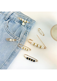 Set 2 kim băng ngọc trai, gim cài quần áo, thu nhỏ eo, khuy cài áo siêu hot, cá tính, dễ sử dụng