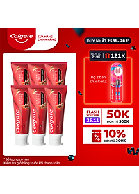 Bộ 6 kem đánh răng làm trắng sáng Colgate Optic White từ khoáng núi lửa Hàn Quốc 100g