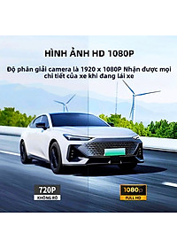 Camera Hành Trình Wifi 2 Mắt Màn Hình IPS 2.0 FHD 1080P 12MP 30fps IR/Mic Quay Chụp Rõ Nét Kết Nối Android/iOS