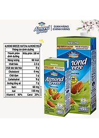 Sữa hạt hạnh nhân ALMOND BREEZE vị Matcha 180ml x 3 Hộp