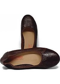 Giày nữ hoa văn Huy Hoàng da bò màu nâu đất HT7952