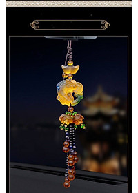 Khánh ngọc treo xe ô tô - Cá chép ngậm tiền phong thủy