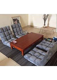 Ghế Bệt Tựa Lưng Tatami Kiểu Nhật Điều Chỉnh 5 Cấp Độ, Vỏ Nhung Cực Mịn Ko Bị Xẹp- Hàng Loại 1- Chính Hãng MINIIN