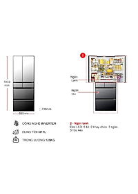 Tủ lạnh Hitachi Inverter 617 lít R-HW620RV X - HÀNG CHÍNH HÃNG - CHỈ GIAO HCM