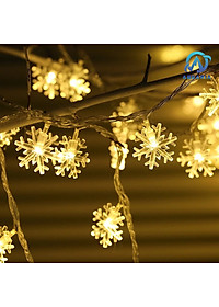Dây Đèn LED Hoa Tuyết Trang Trí 3m 16 Bông Tuyết Cắm Điện