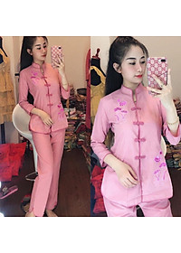 Bộ Đi Lễ Chùa - Đồ Lam Nữ Đi Chùa Đẹp Cao Cấp Trang Nhã Trang Phục Truyền Thống 2021 Dành Cho Phật Tử - AL009