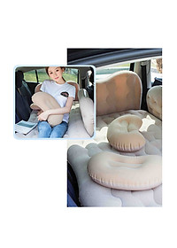 Nệm hơi vải nhung cao cấp có vân lướt sóng cho xe ô tô 7 chỗ, có ô để đồ. Tặng kèm bộ bơm hơi và bộ vá