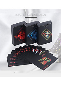 Bộ Bài Tây Nhựa PVC Nền Đen Cao Cấp, Chống Nước, Tùy Chọn Màu – Chính Hãng