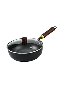 Chảo Sắt Lòng Sâu Chống Dính Phù Hợp Với Loại Bếp, Tay Cầm Cách Nhiệt Chống Bỏng, Chảo Nấu Ăn Tiện Lợi - HÀNG CHÍNH HÃNG MINIIN
