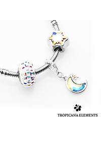 Lắc Tay Tropicana Phối Charm Swarovski Pha Lê Trăng Sao Ngũ Sắc