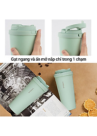 Ly giữ nhiệt LocknLock 550ml màu xanh mint độc quyền LHC3249MIT - Hàng chính hãng, mở nắp một chạm, chất liệu thép không gỉ miệng ly rộng - JoyMall