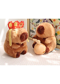 Thú nhồi bông capybara gõ mõ ngộ nghĩnh - Size 35cm - Quà tặng gấu bông chuột lang nước dành cho người cần tịnh tâm.