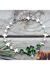 Lắc Tay Nữ Bạc Hiểu Minh LTU446G cỏ 4 lá bạc ta