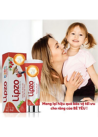 Kem Đánh Răng Trẻ Em Lipzo Vị Dâu Bảo Vệ Răng Sữa 75g Hữu Cơ Ngọt Thơm An Toàn Nuốt Được Dành Cho Trẻ Em Từ 2-10 Tuổi