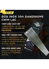 Set 05 đôi đũa inox 304 - 316 DandiHome 2020 chống trơn trượt, sang trọng, tinh tế