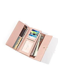 Ví dài bóp nữ cầm tay gấp da trơn kiểu dáng thời trang xinh