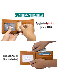Ví nam, bóp nam da bò Pullup cao cấp Bụi Leather V107 - Bảo hành 12 tháng