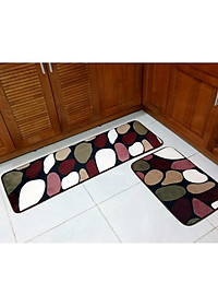 Combo 2 Thảm Lau Chân Nhà Bếp Hoạt Tiết 3D Thấm Hút Tốt