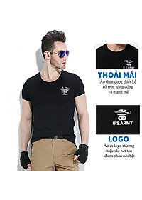 Áo Thun Nam Ngắn Tay Kiểu Lính Không Cổ  US ARMY U229, Chất Liệu Cotton Thoáng Mát, Mềm Mịn, Mát, Bền Màu-HÀNG CHÍNH HÃNG