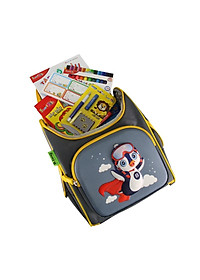 Balo chống gù B.bag Genius Box F2 Penguin màu Xám dành cho bé học sinh tiểu học từ 6 đến 11 tuổi B-12-105