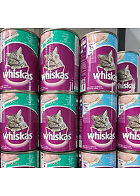 COMBO 5 Lon Pate Cho Mèo Vị Cá Ngừ Và Cá Biển Whiskas 400g - YonaPetshop