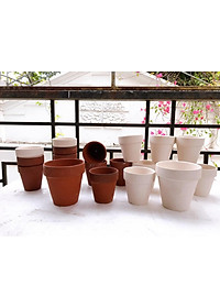 Chậu đất nung nâu chậu đất nung trắng