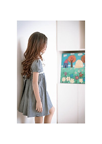 Váy đầm bé gái cổ sen trắng ren ngực. Từ 11kg đến 45kg  K107