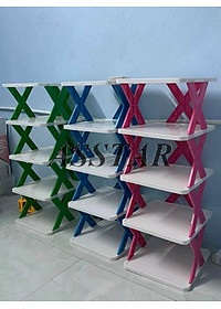 Kệ Để Giày Dép, Kệ Giày 5 Tầng Chữ X Có Thể Tháo Lắp Gấp Gọn 