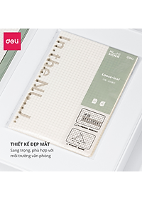 Sổ Còng Nhựa Sổ Tay A5 B5 Bìa Nhựa Cứng 80gsm 120 Trang Có Thể Thay Lõi Sổ Ruột Sổ Nhiều Size Deli - Phù Hợp Làm Sổ Kế Hoạch Planner, Nhật Kí, Tập Vở Ghi Chép Bullet Journal - GHA560 GHB560