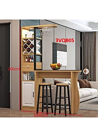 Quầy bar mini, quầy bar kiêm vách ngăn phòng khách nhà bếp 3VQB05 ( Không kèm ghế )