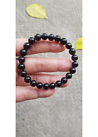 Vòng tay nữ thạch anh tóc đen dầy kín tự nhiên size hạt 8mm màu đen đậm bóng đẹp hợp mệnh thủy mệnh Mộc đeo đẹp may mắn hợp mệnh tuổi tốt sức khỏe công việc ạ