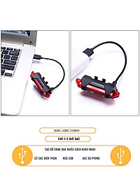 Đèn Hậu Phía Sau Cảnh báo an toàn Đuôi Xe Đạp DC918 Sạc USB Có Thể Sạc Lại MaiLee