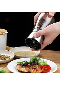 Máy Xay Tiêu Cầm Tay Thủy Tinh - Dụng Cụ Cối Xay Tiêu Nắp Inox Vặn Tay Nhỏ Gọn Tiện Dụng - Hàng Loại 1 - Chính Hãng MINIIN