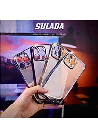 Ốp lưng dẻo trong viền màu bảo vệ camera Sulada cho iPhone 14 ProMax / 14 Pro / 14 Plus / 14 – hàng nhập khẩu