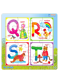 07 bộ tranh xếp hình 20 mảnh size 17x17cm – đồ chơi trí tuệ cho bé từ 2 tuổi – Combo The Alphabet
